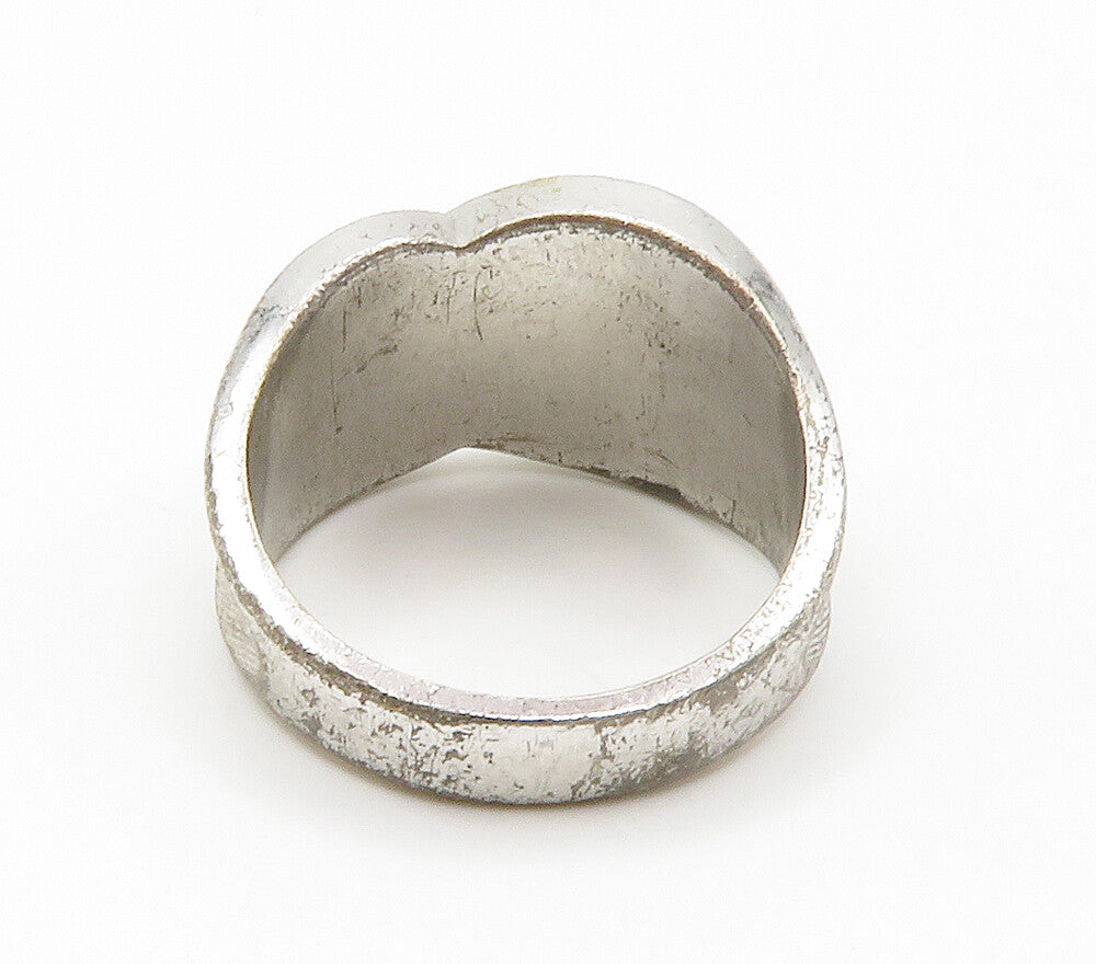 CLARK & COMBS 925 Silver  Vintage Cubic Zirconia Shiny Band Ring Sz 6  RG15069