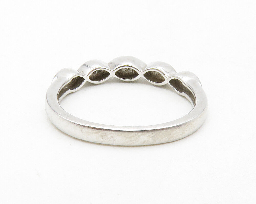 925 Sterling Silver  Genuine Diamonds Infinity Swirl Band Ring Sz 6  RG13395