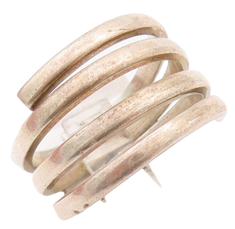 925 Sterling Silver Vintage Ring Minimalist Spiral Coil  Sz 8  RG28906