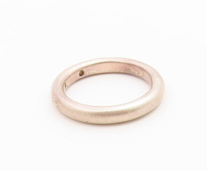 925 Sterling Silver Vintage Ring Minimalist Flush Set CZ Band  Sz 10  RG36825