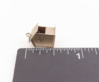 925 Sterling Silver Vintage Pendant 3D Wishing Well With Bucket Charm  PT26153