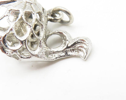 925 Sterling Silver  Shiny Fish Motif Open Mouth Petite Drop Pendant  PT9442