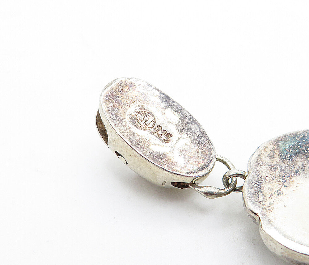925 Sterling Silver  Vintage Shiny Hollow Fluted Link Chain Bracelet  BT1913