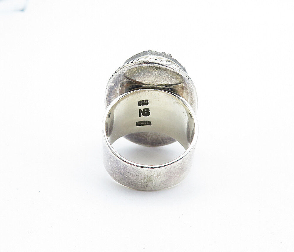 NICKY BUTLER 925 Silver  Vintage Druzy Stone Twist Cocktail Ring Sz 8  RG6417