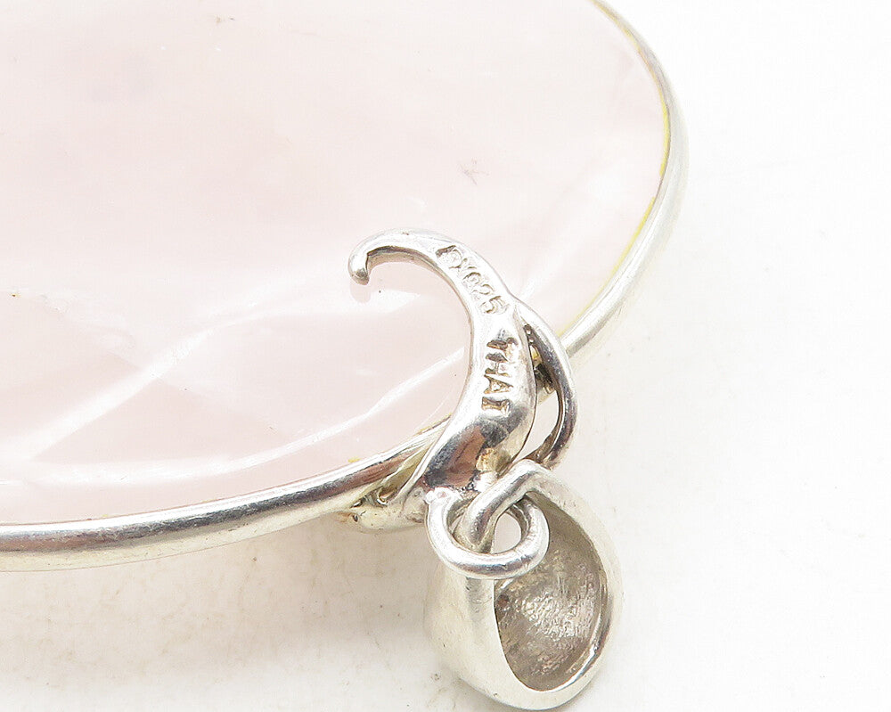 925 Sterling Silver  Rose Quartz Citrine Garnet & Peridot Drop Pendant  PT7851