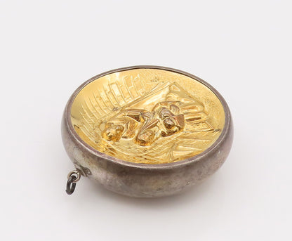 ONEIDA 925 Silver  Vintage 1974 Gold Plated Native Religious Pendant  PT22226