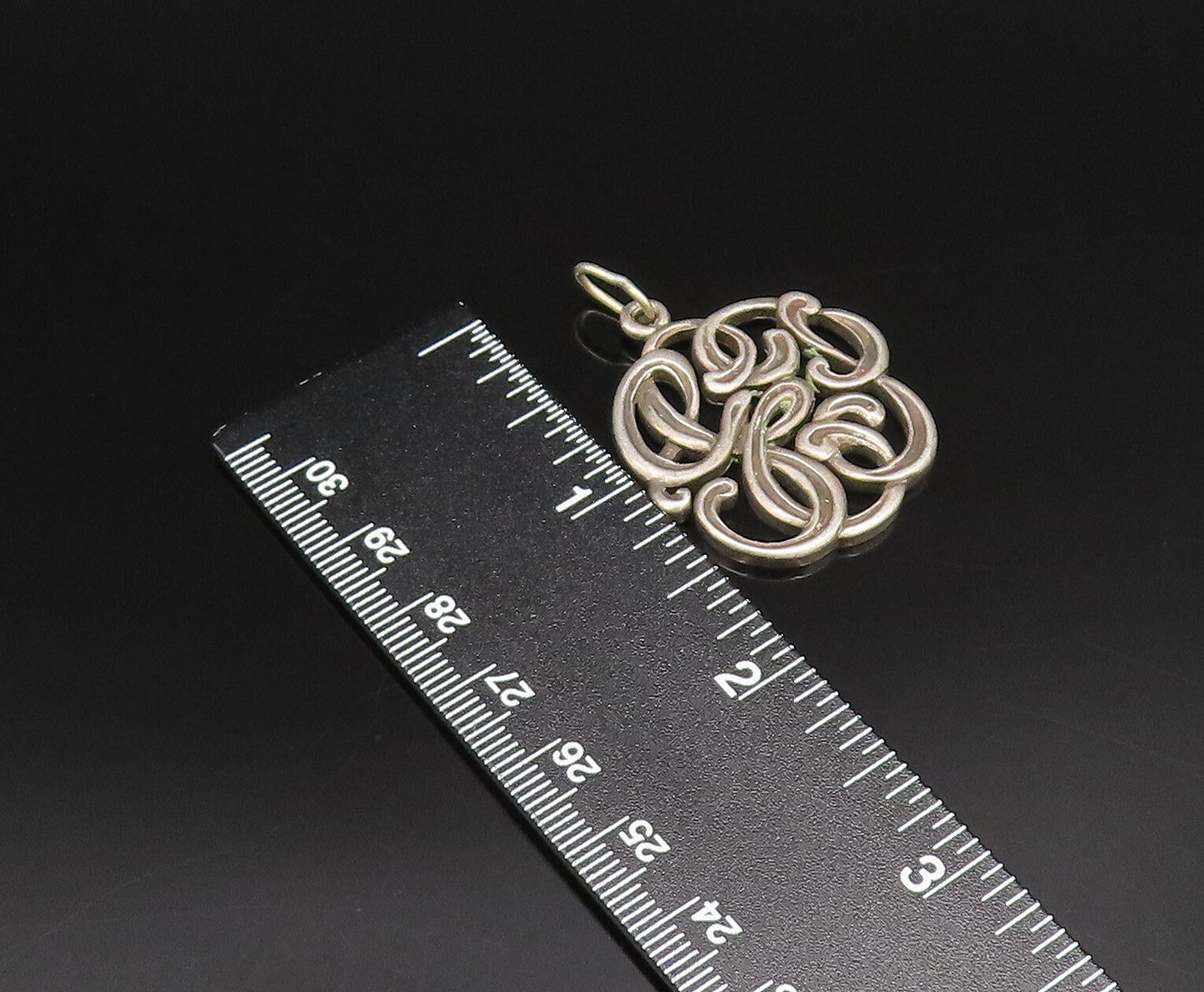 925 Sterling Silver  Vintage Knotted Abstract Cutout Pendant  PT21699
