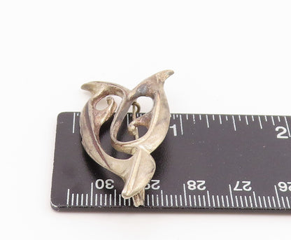 925 Sterling Silver Vintage Brooch Pin EUROPE Floral Calla Lily Motif  BP12451