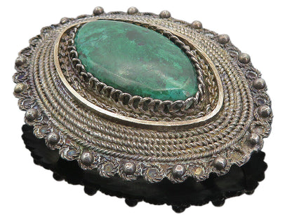 925 Sterling Silver Vintage Eilat Stone Oxidized Twist Brooch Pin BP2957