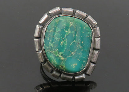 NAVAJO 925 Silver  Vintage Turquoise Split Shank Cocktail Ring Sz 7  RG20527