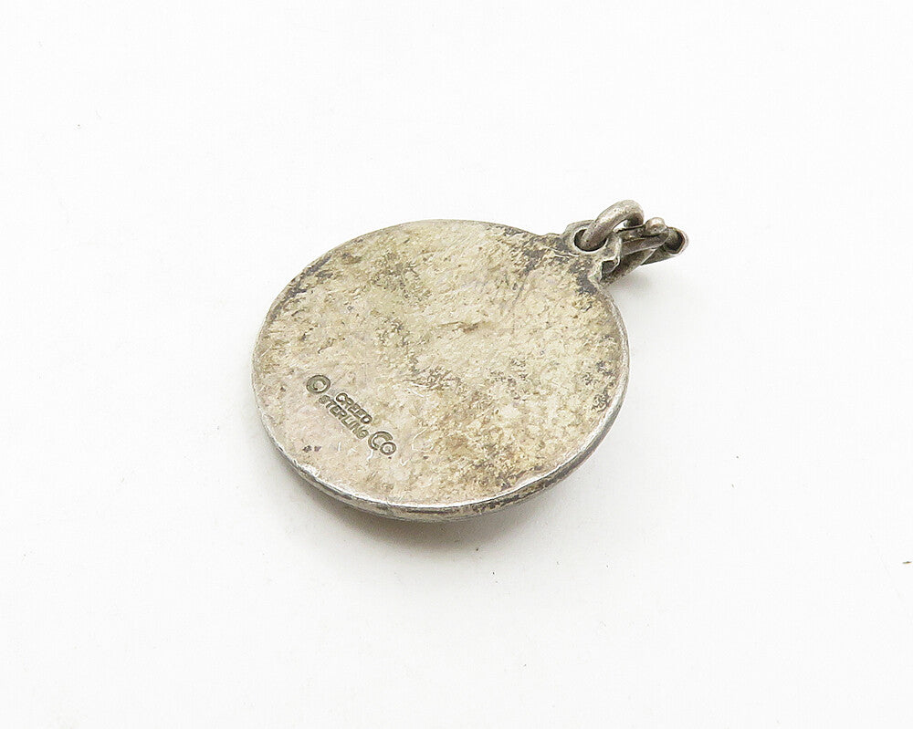 CREED 925 Sterling Silver  Vintage Antique Saint Mark Prayer Pendant  PT14784