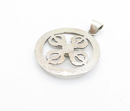 925 Sterling Silver  Vintage Petite Turquoise Greek Key Drop Pendant  PT5530