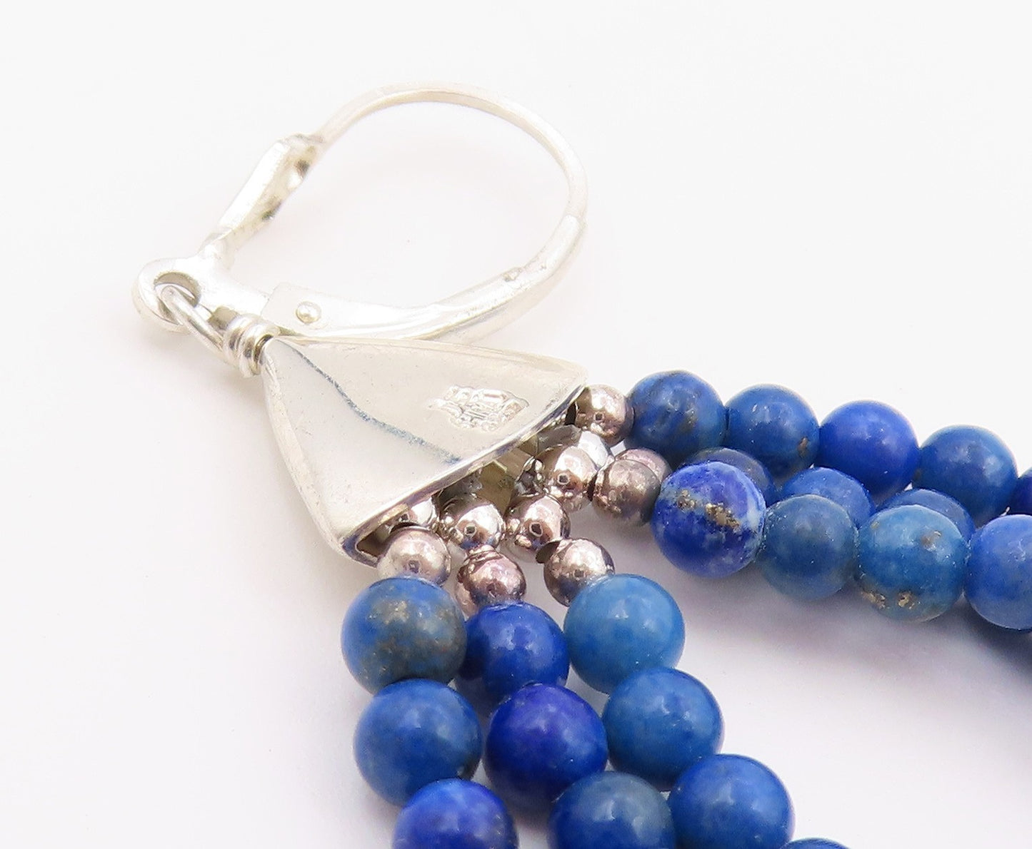 925 Sterling Silver Vintage Earrings DTR JAY KING Lapis Lazuli Dangle  EG14459