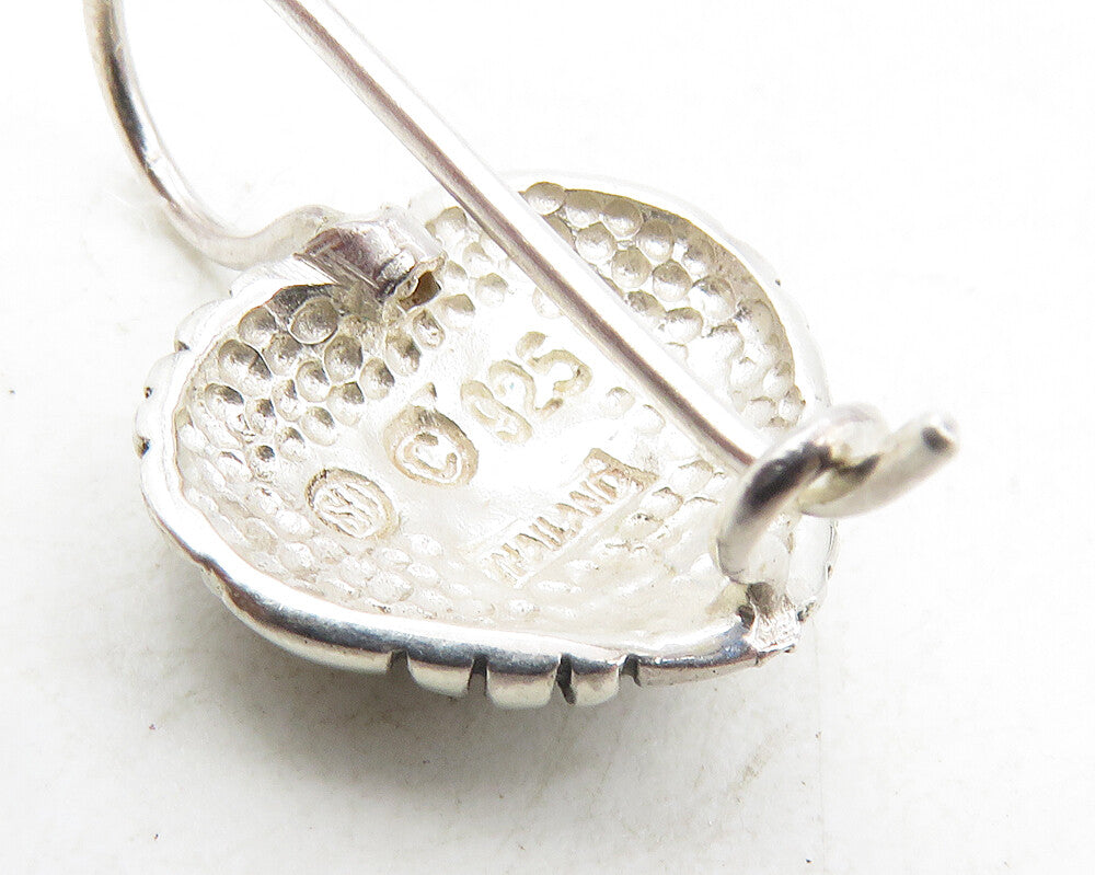 925 Sterling Silver  Vintage Basket Weave Love Heart Dangle Earrings   EG5213