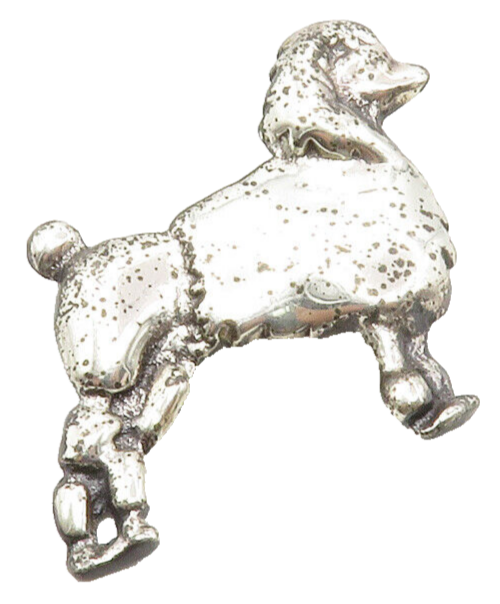 925 Sterling Silver  Vintage Shiny Poodle Dog Animal Motif Brooch Pin  BP4966