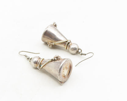 925 Sterling Silver  Vintage Modernist Wrapped Tower Dangle Earrings   EG5214