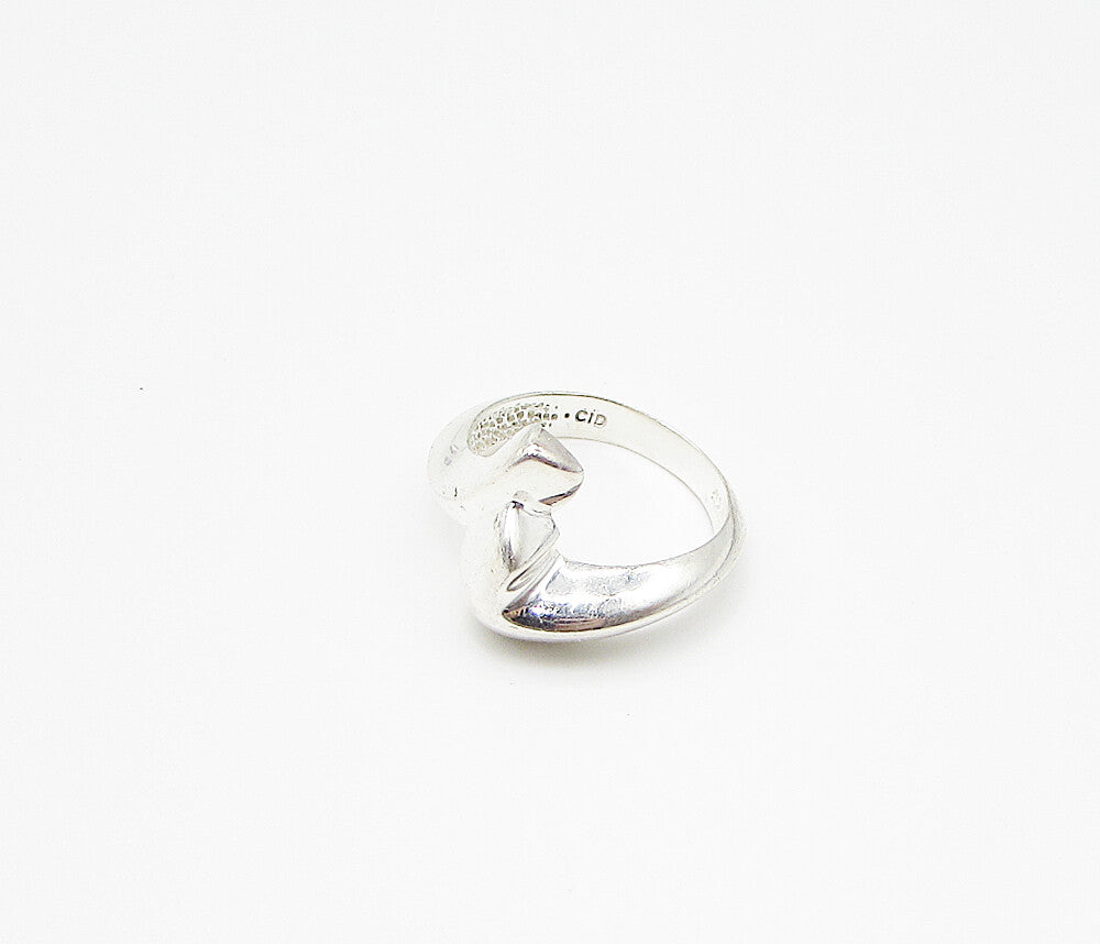 925 Sterling Silver  Smooth Shiny Bypass Band Ring Sz 5  RG2975