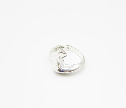925 Sterling Silver  Smooth Shiny Bypass Band Ring Sz 5  RG2975