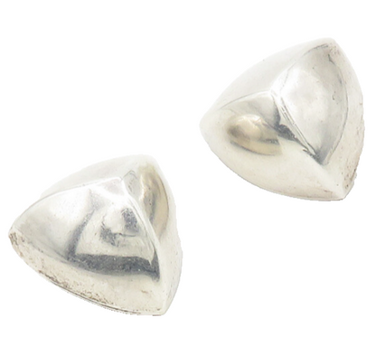ALWAND VAHAN 925 Silver  Vintage Shiny Pointed Dome Non Pierce Earrings EG9231