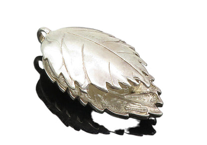 TERRY UNGER 925 Sterling Silver  Vintage Double Floral Leaf Pendant  PT7876