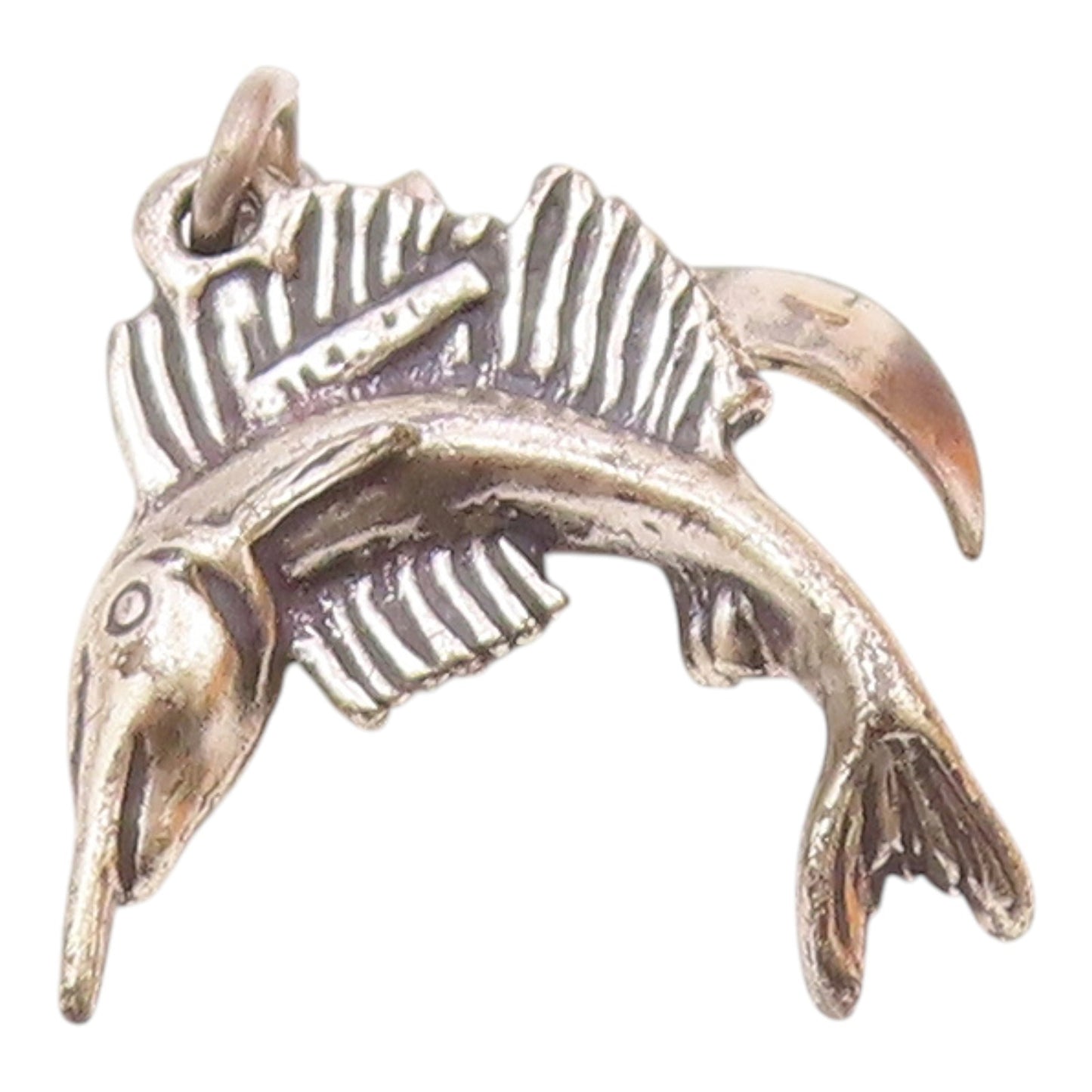 925 Sterling Silver  Vintage Virginia Beach Sailfish Charm Pendant  PT21783
