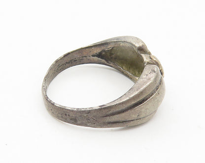 925 Sterling Silver  Vintage Dark Tone Bow Tie Design Band Ring Sz 8  RG10709