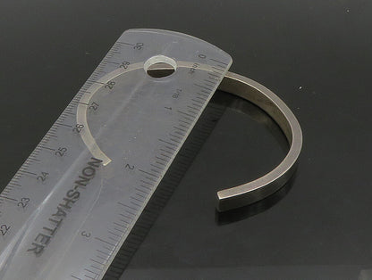 FITCH 925 Silver  Vintage Minimalist Dark Tone Smooth Cuff Bracelet  BT9255