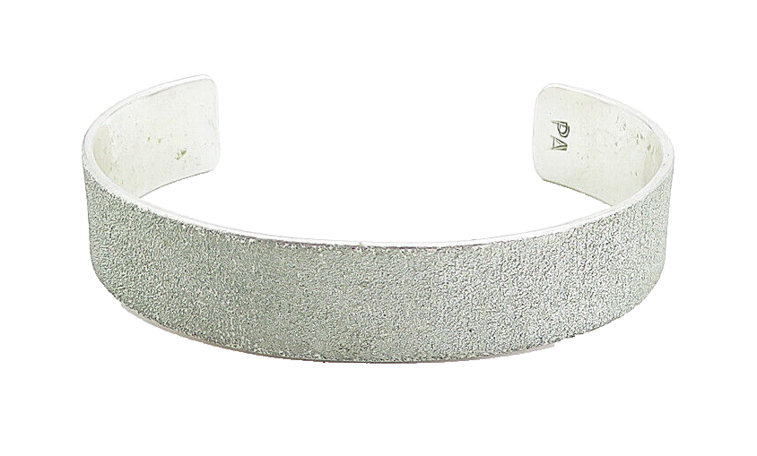 JEG 925 Sterling Silver  Vintage Minimalist Frosted Cuff Bracelet  BT2201