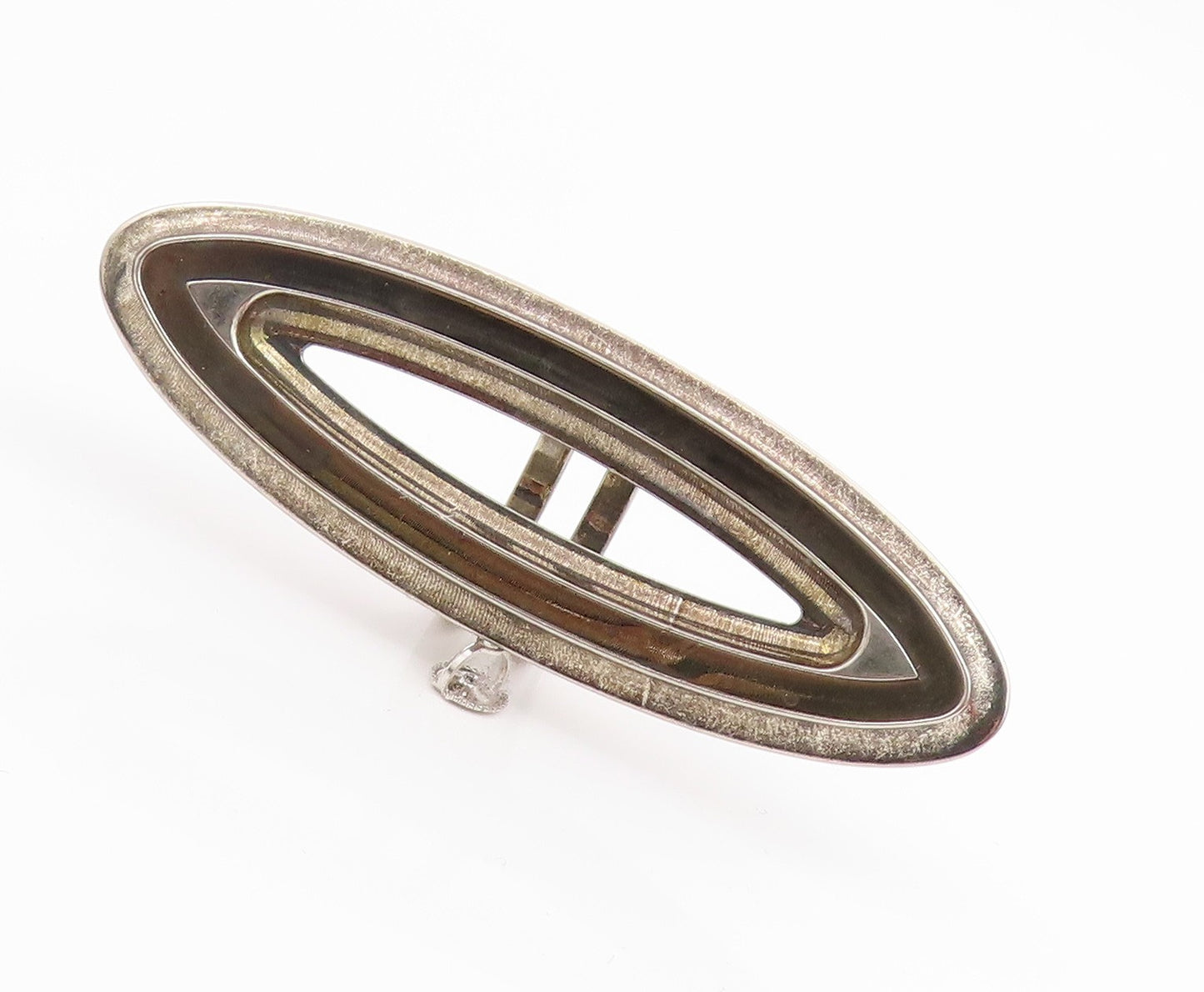 925 Sterling Silver Vintage Ring VIKA Modernist Large Oval Band  Sz 8.5  RG35500