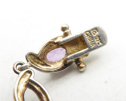 ROSS SIMON 925 Sterling Silver Vintage Prong Set Amethyst Chain Bracelet  BT4198