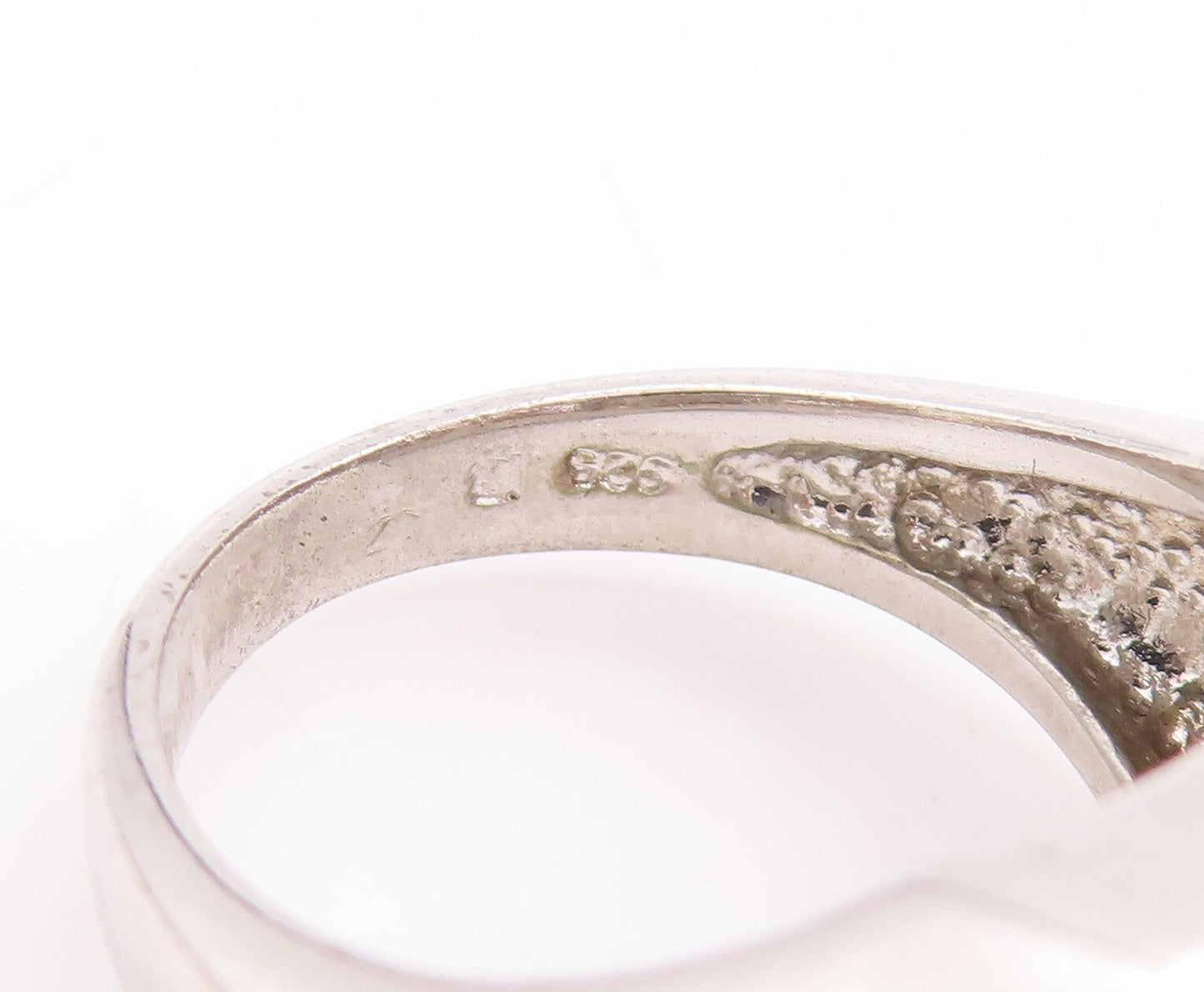925 Sterling Silver Vintage Ring Minimalist Framed Rectangle CZ  Sz 6  RG29063