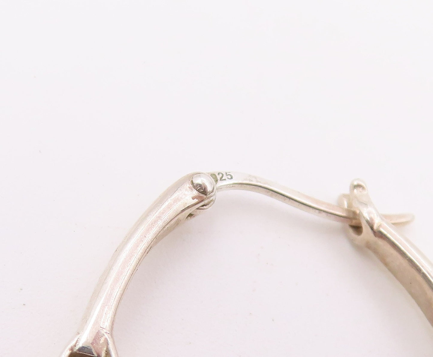 925 Sterling Silver Vintage Earrings SILPADA Bold Ribbed Crescent Hoops  EG14478
