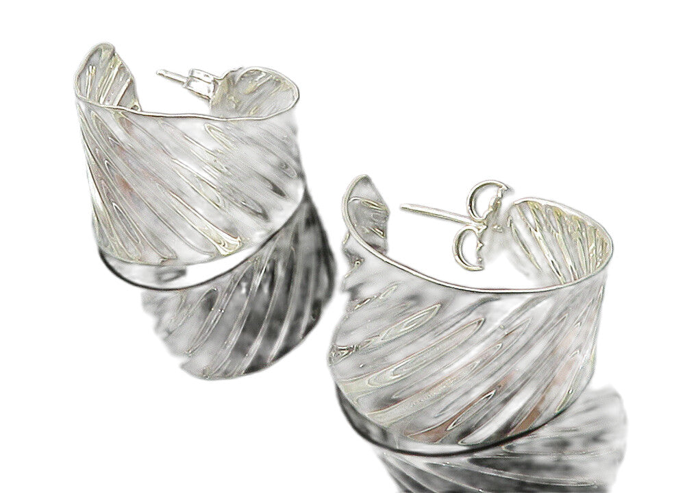 RLM STUDIO 925 Sterling Silver  Shiny Polished Slanted JHoop Earrings  EG6930
