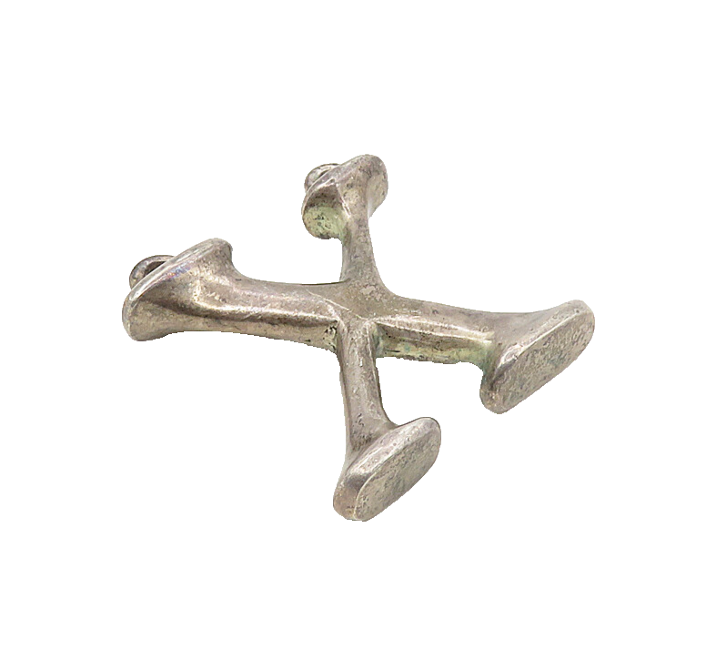 925 Sterling Silver  Vintage Dark Tone Letter X Initial Drop Pendant  PT6548