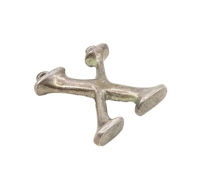 925 Sterling Silver  Vintage Dark Tone Letter X Initial Drop Pendant  PT6548