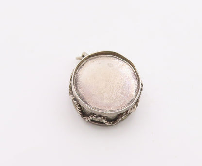 925 Sterling Silver  Vintage Twisted Rope Marching Drum Pendant  PT20202