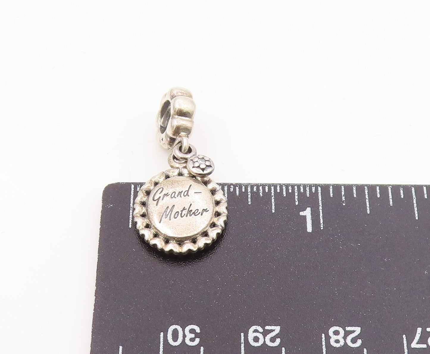 PANDORA 925 Sterling Silver  Vintage Petite Topaz Grandmother Pendant  PT19215
