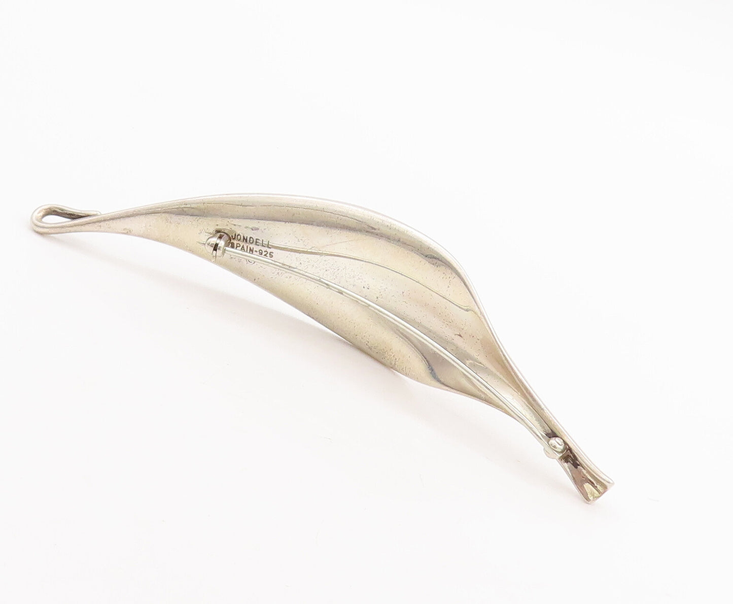 925 Sterling Silver Vintage Brooch Pin JONDELL Solid Spain Designer Leaf BP11075