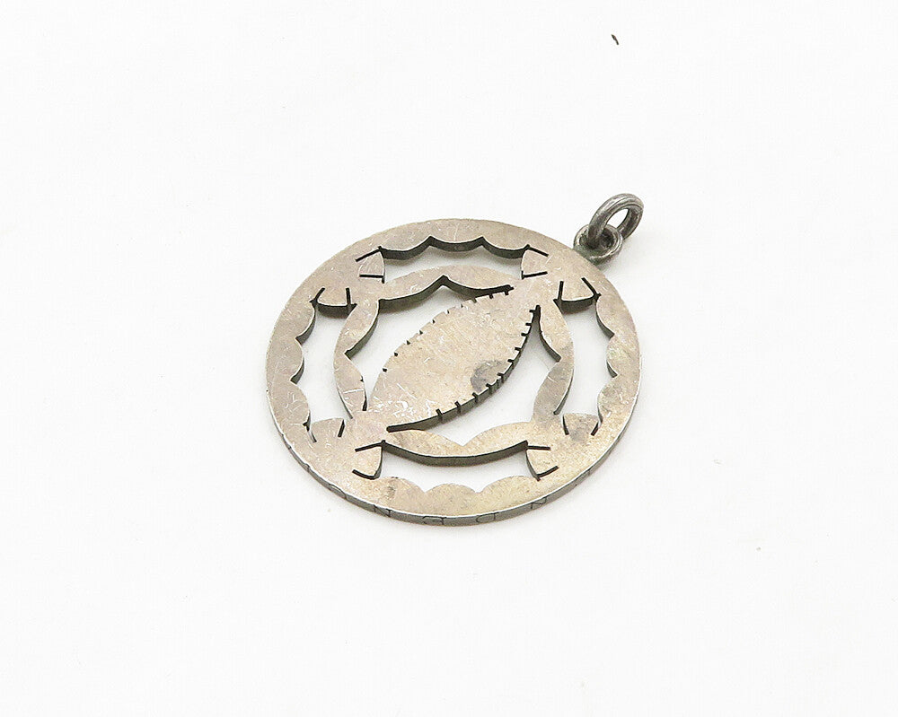 925 Sterling Silver  Vintage Dark Tone Virgin Mary Religious Pendant  PT15240