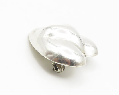 MEXICO 925 Sterling Silver  Vintage Shiny Hollow Love Heart Brooch Pin  BP5397