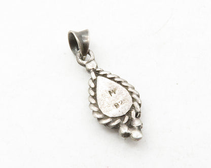 925 Sterling Silver  Vintage Black Onyx Tear Drop Twist Drop Pendant  PT10015
