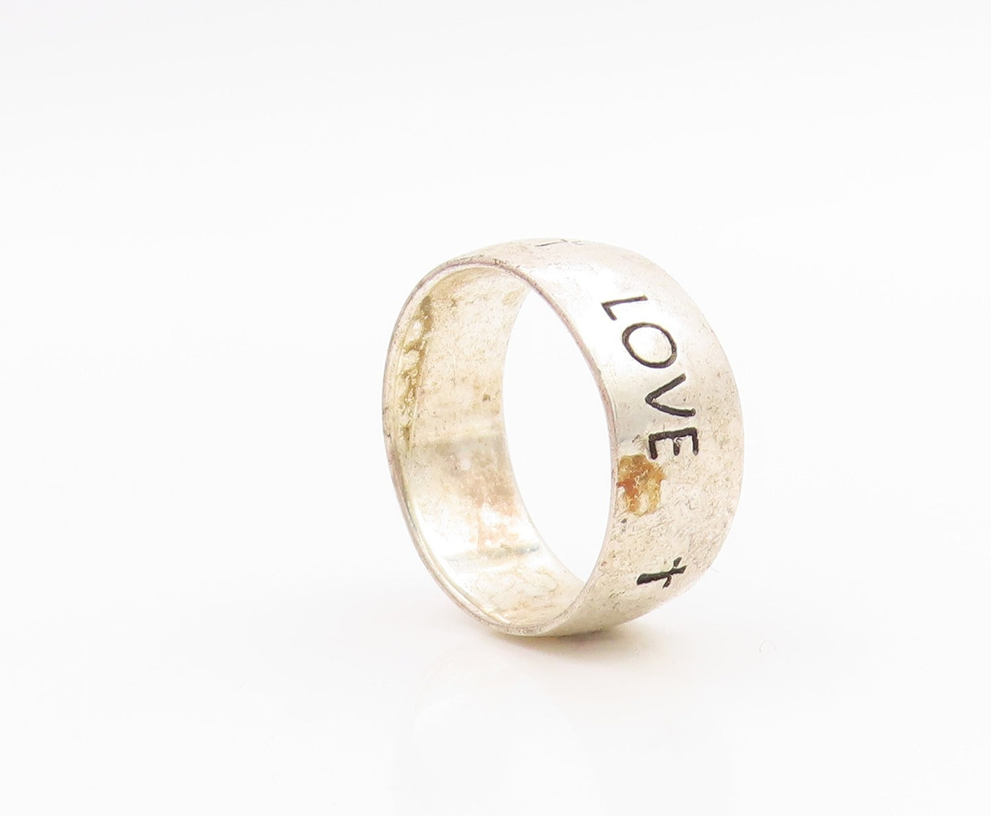 925 Sterling Silver Vintage Ring Engraved True Love Waits Band  Sz 8  RG35812