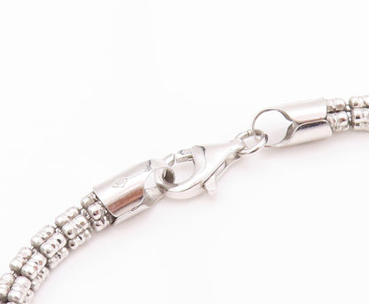 925 Sterling Silver Vintage Necklace Designer Bead Cluster Chain  NE4574