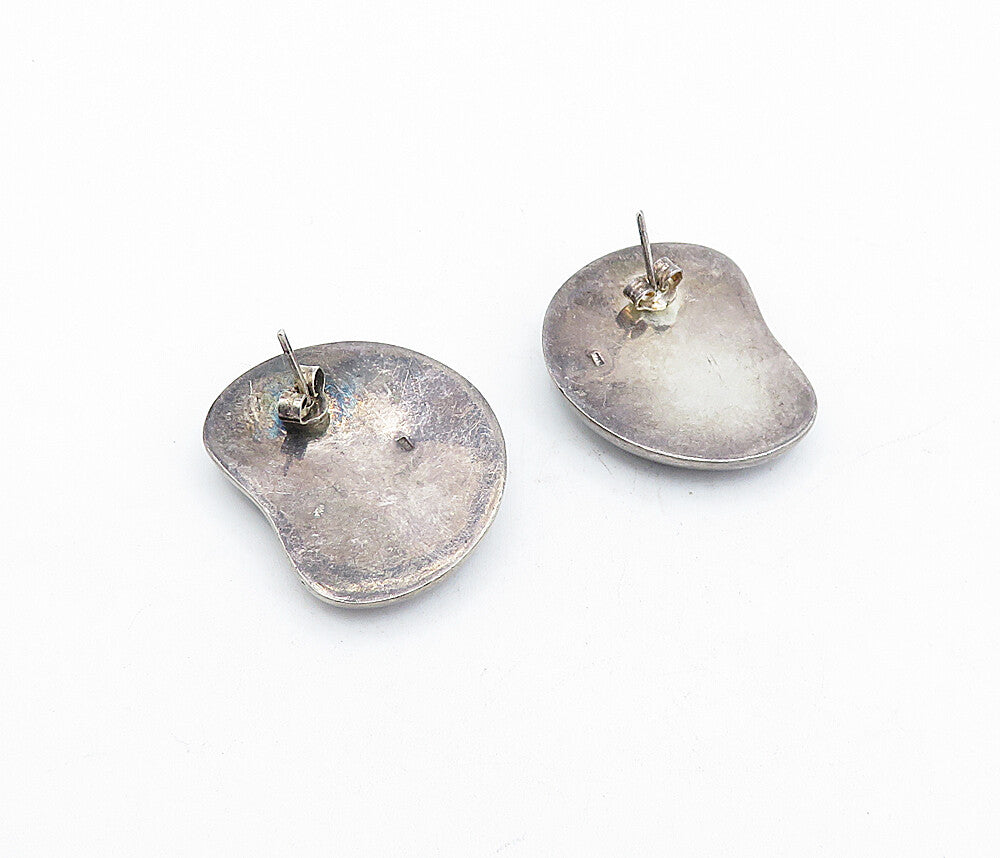 925 Sterling Silver  Vintage Oxidized Hollow Design Drop Earrings  EG2140