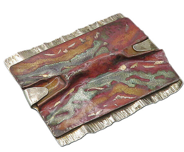 BWS 925 Sterling Silver  Vintage Modernist Sculpted Large Pendant  PT16377