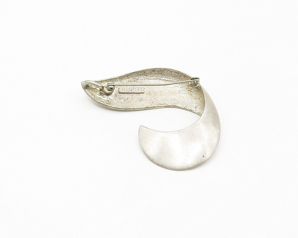 ESPO SIG 925 Sterling Silver  Vintage Smooth Shiny Swirl Brooch Pin  BP7032