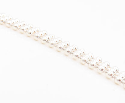 925 Sterling Silver Vintage Necklace Classic Interlocking Circle Chain  NE4874