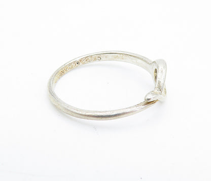 925 Sterling Silver  Vintage Shiny Loop Swirl Design Band Ring Sz 9  RG7459