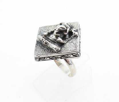 925 Sterling Silver  Vintage Ganesha Hindu God Cocktail Ring Sz 6  RG7839