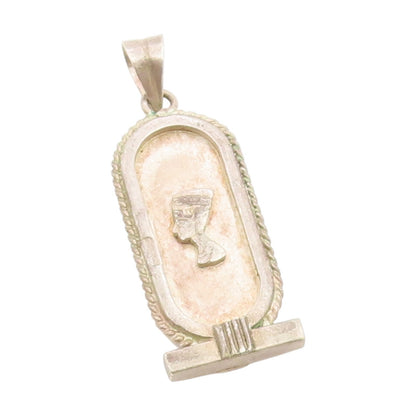 925 Sterling Silver Vintage Pendant MIDDLE EAST Queen Nefertiti Locket  PT25355